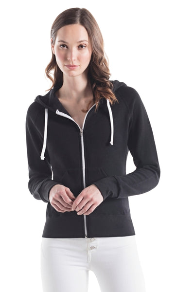Adult Ladies Three-End Bamboo Fleece Full Zip Hooded Sweatshirt