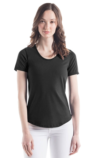 Adult Ladies Relaxed Fit Scoop Bottom T-Shirt