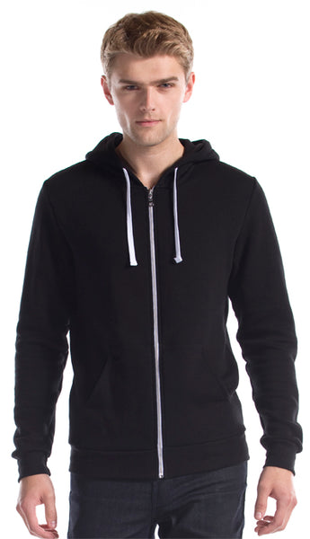 Adult Men's Three-End Bamboo Full Zip Hooded Sweatshirt