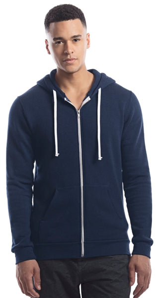 Adult Men's Three-End Bamboo Full Zip Hooded Sweatshirt