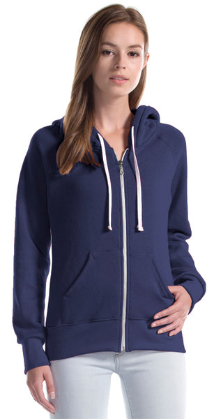 Adult Ladies Three-End Bamboo Fleece Full Zip Hooded Sweatshirt