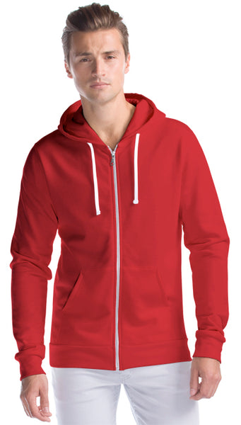 Adult Men's Three-End Bamboo Full Zip Hooded Sweatshirt