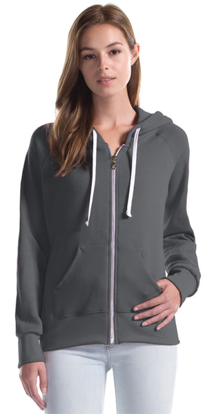 Adult Ladies Three-End Bamboo Fleece Full Zip Hooded Sweatshirt