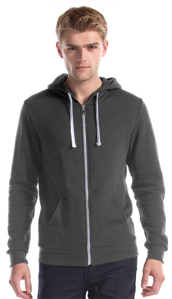 Adult Men's Three-End Bamboo Full Zip Hooded Sweatshirt