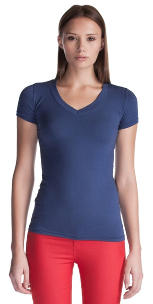 Adult Bamboo Stretch Deep V Neck