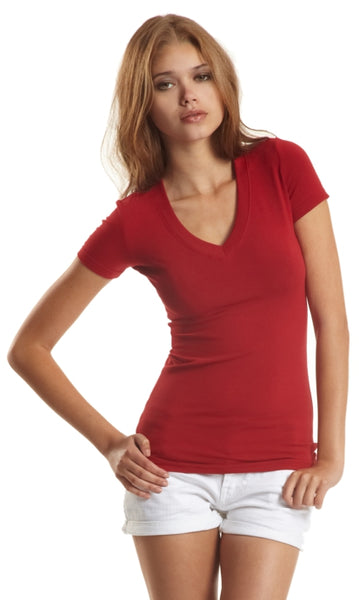 Adult Bamboo Stretch Deep V Neck