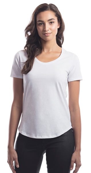 Adult Ladies Relaxed Fit Scoop Bottom T-Shirt