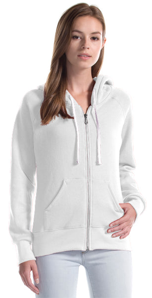 Adult Ladies Three-End Bamboo Fleece Full Zip Hooded Sweatshirt