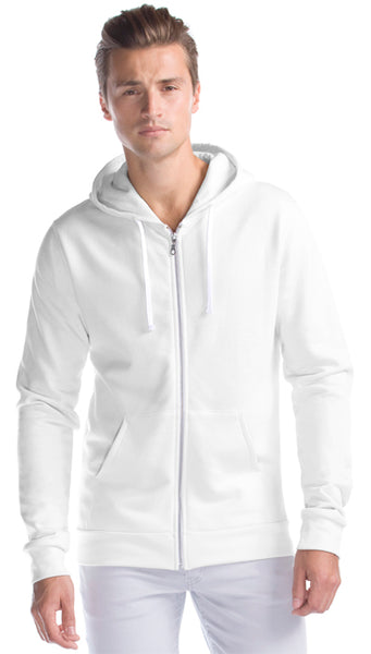 Adult Men's Three-End Bamboo Full Zip Hooded Sweatshirt